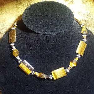 Polished stone necklace